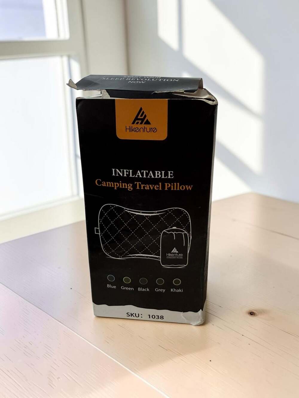 Hikenture Inflatable Camping Travel Pillow with Removable Quilted Cover